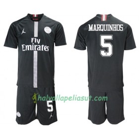 Jalkapallo Pelipaidat Paris Saint Germain Marquinhos 5 Jodan Musta Lasten 3 Paita 2018-2019 Lyhythihainen